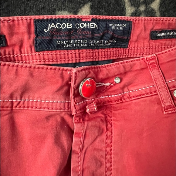EUC Jacob Cohen red cotton pant size 34 - Picture 3 of 4